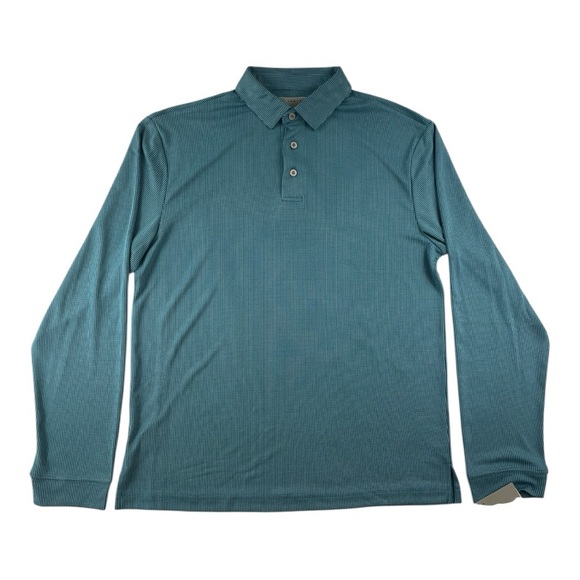 PGA Tour Other - PGA TOUR Shirt Men's Large Delphinium Blue Wicking L/S Golf Polo MARP $70 NWT